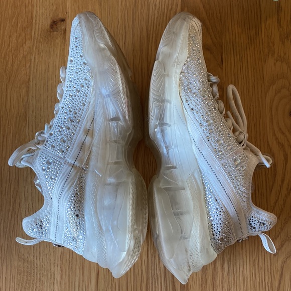 Steve Madden Maxima-R White Multi Rhinestone Chunky Sneakers - Picture 7 of 10